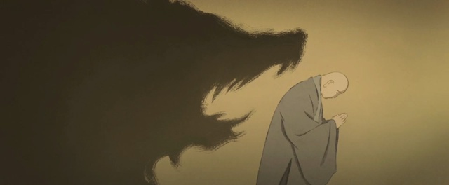 black bear and master, черный медведь и настоятель