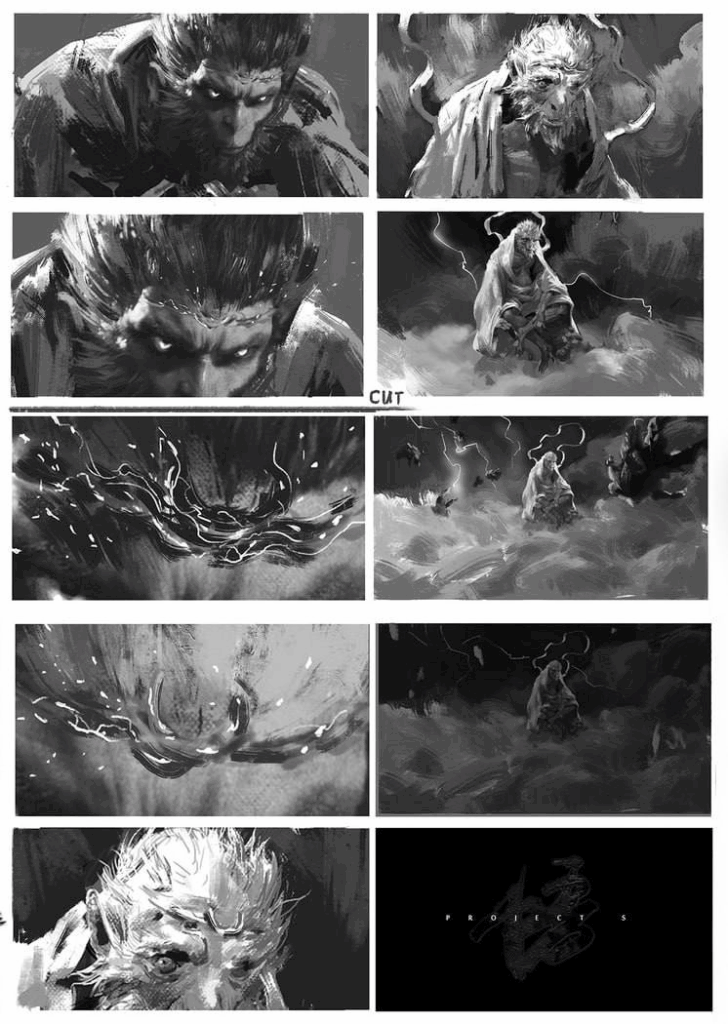 Black Myth Wukong, story board, раскадровка